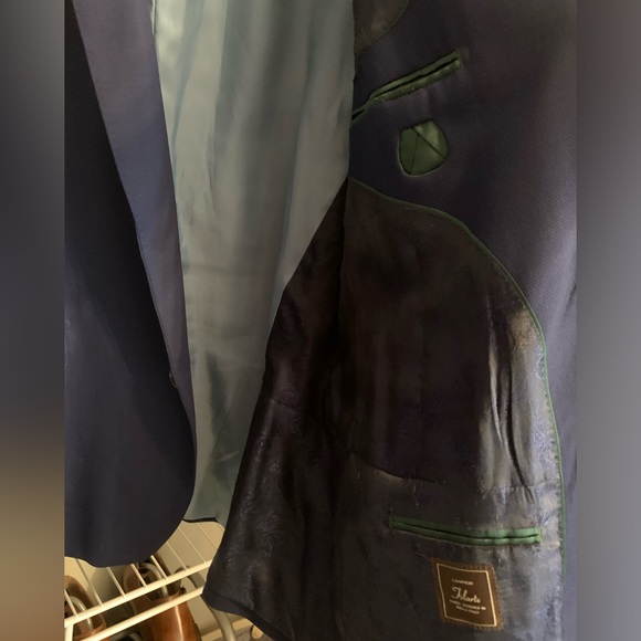 James Campbell Mens Blue Two Button Notch Lapel Wool Blazer Size 44R - Picture 5 of 6